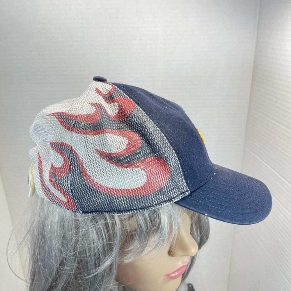 Nascar Hat Cap Strap Back Blue Adjustable Mesh Official Cafe Racewear Flames Men - Picture 2 of 6